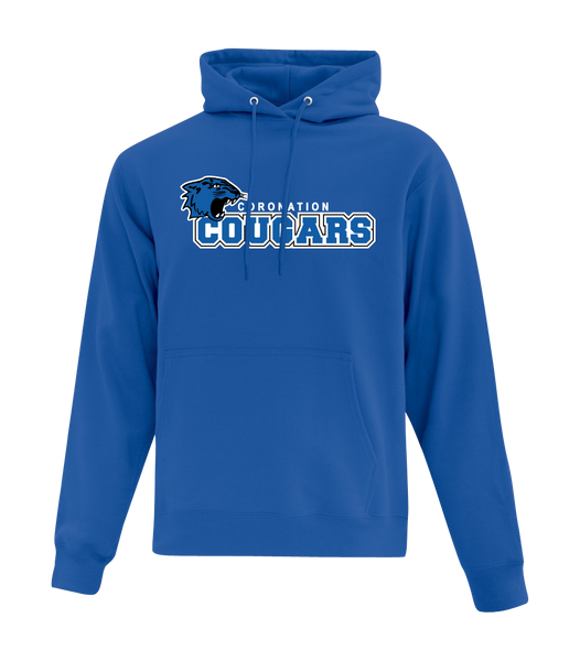 Coronation Cougars Adult Cotton Pull Over Hooded Sweatshirt with Embroidered Logo