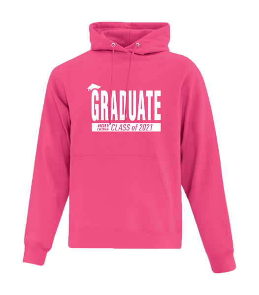 Holy Cross Grad Adult Cotton Hooded Sweatshirt with Printed Logo with Personalization