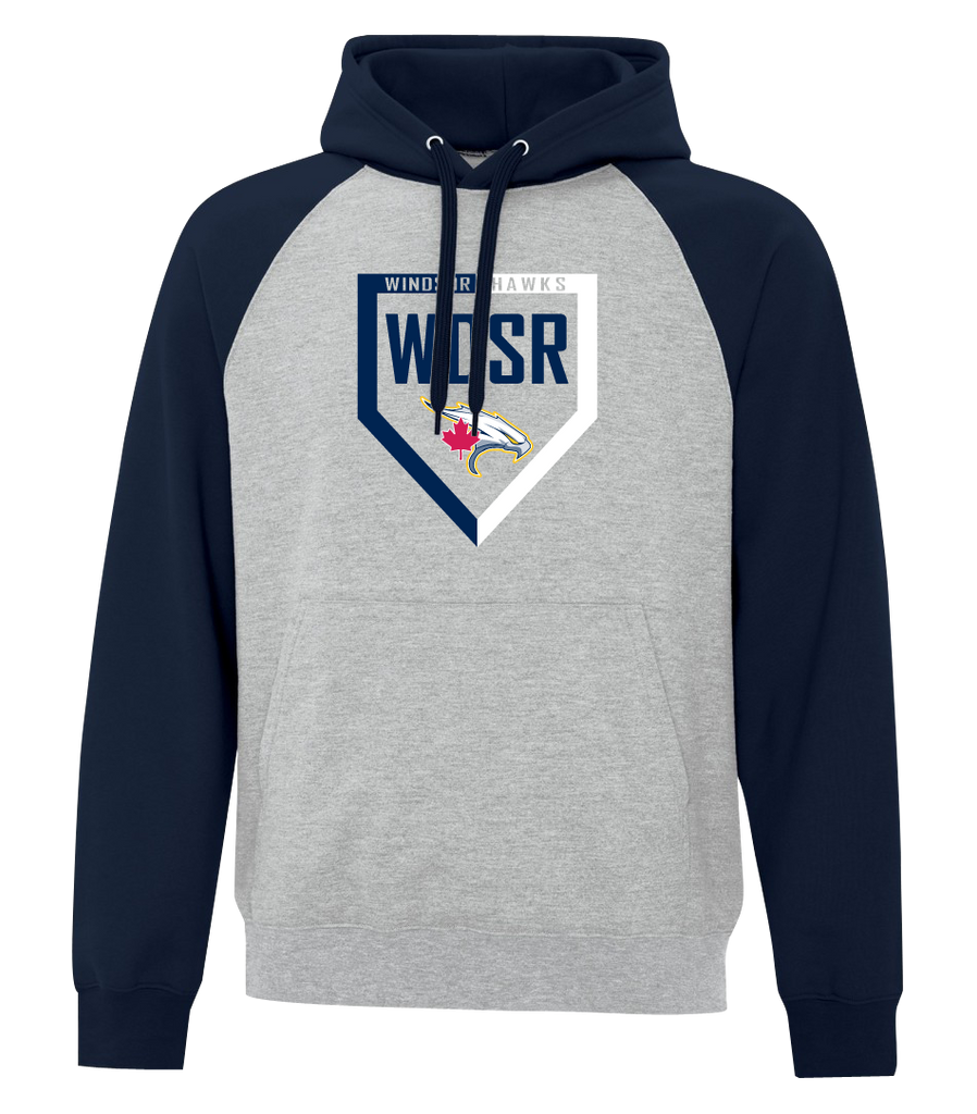 WDSR Adult Cotton Hooded Two-tone Sweatshirt with Printed Logo