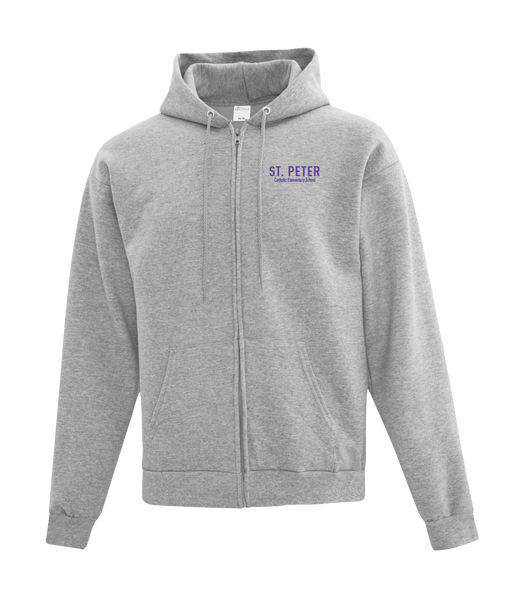 St. Peter Youth Cotton Full Zip Hooded Sweatshirt with Left Chest Embroidered Logo
