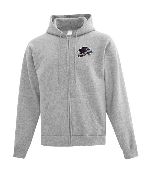 Roseville Ravens Youth Cotton Full Zip Hooded Sweatshirt with Left Chest Embroidered Logo