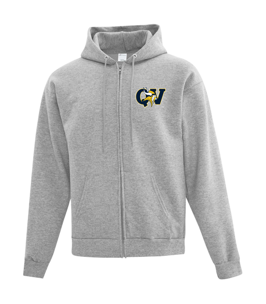 Queen Victoria Adult Cotton Full Zip Hooded Sweatshirt with Left Chest Embroidered Logo