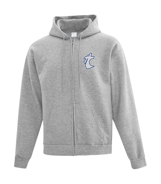 Huskies Cotton Full Zip Hooded Sweatshirt with Left Chest Embroidered Logo YOUTH