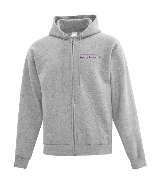 Saint-Antoine Adult Cotton Full Zip Hooded Sweatshirt with Left Chest Embroidered Logo