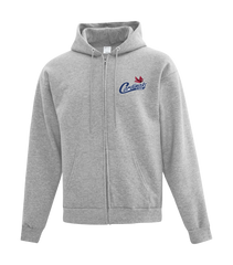 Cardinals Adult Cotton Full Zip Hooded Sweatshirt with Left Chest Embroidered Logo