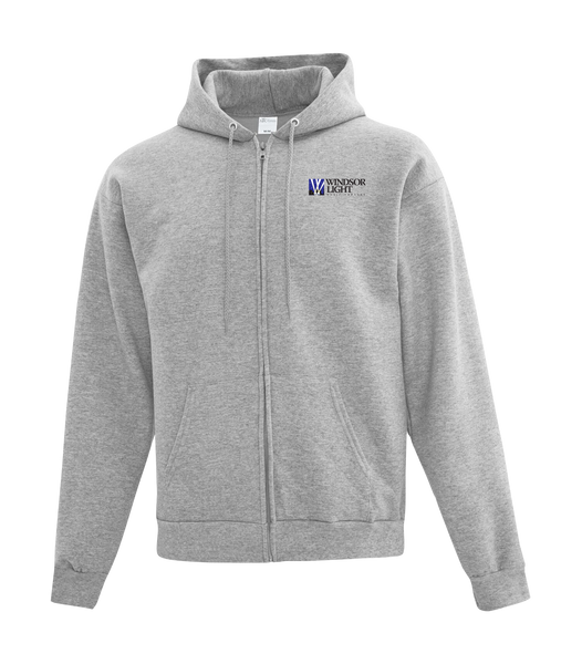 Windsor Light Music Theatre Adult Cotton Full Zip Hooded Sweatshirt with Left Chest Embroidered Logo