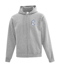 Holy Cross Staff Adult Cotton Full Zip Hooded Sweatshirt with Left Chest Embroidered Logo