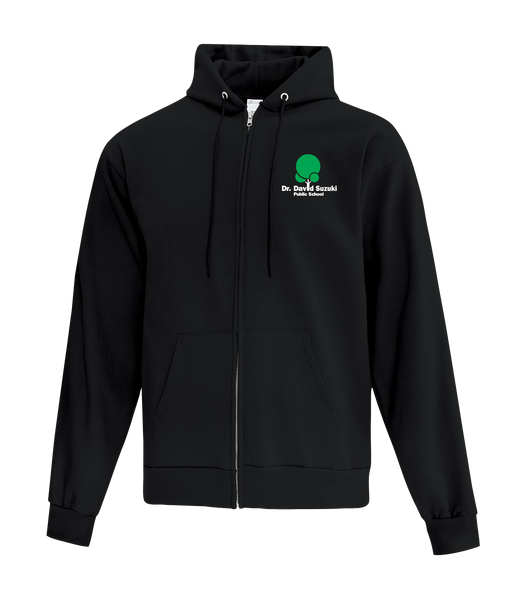 ADULT Dr. Suzuki Public School Cotton Full Zip Hooded Sweatshirt with Left Chest *Embroidered* Logo
