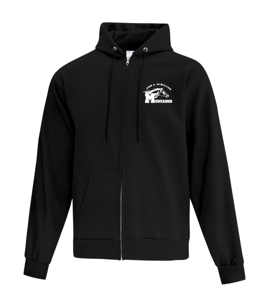 John A. McWilliam Staff Adult Cotton Full Zip Hooded Sweatshirt with Left Chest Embroidered Logo