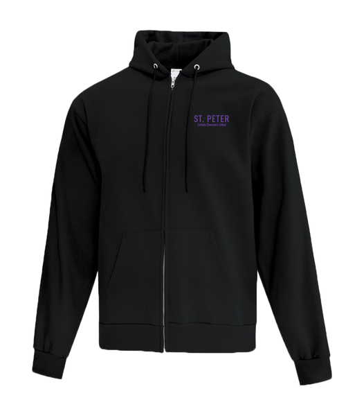 St. Peter Youth Cotton Full Zip Hooded Sweatshirt with Left Chest Embroidered Logo