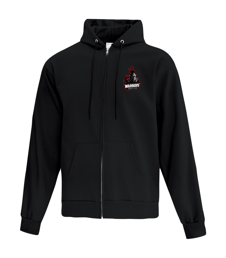 SWO Warriors Adult Cotton Full Zip Hooded Sweatshirt with Left Chest Embroidered Logo