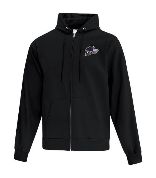 Roseville Ravens Adult Cotton Full Zip Hooded Sweatshirt with Left Chest Embroidered Logo