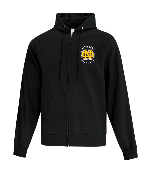 Wildcats Staff Adult Cotton Full Zip Hooded Sweatshirt with Left Chest Embroidered Logo