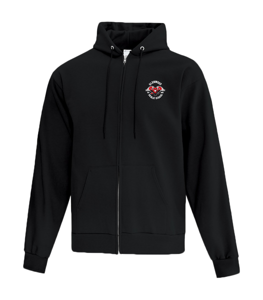 Glenwood Adult Cotton Full Zip Hooded Sweatshirt with Left Chest Embroidered Logo