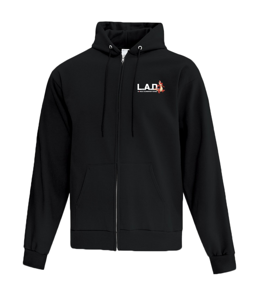 LAD Youth Cotton Full Zip Hooded Sweatshirt with Left Chest Embroidered Logo