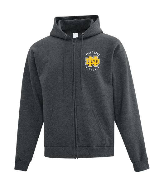 Wildcats Cotton Full Zip Hooded Sweatshirt with Left Chest Embroidered Logo YOUTH