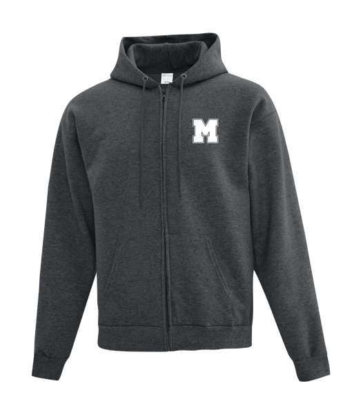 Mustang Staff Adult Cotton Full Zip Hooded Sweatshirt with Left Chest Embroidered Logo