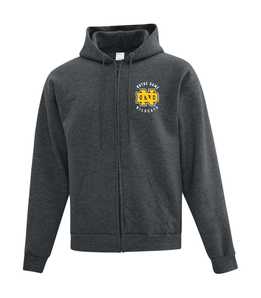 Wildcats Staff Adult Cotton Full Zip Hooded Sweatshirt with Left Chest Embroidered Logo