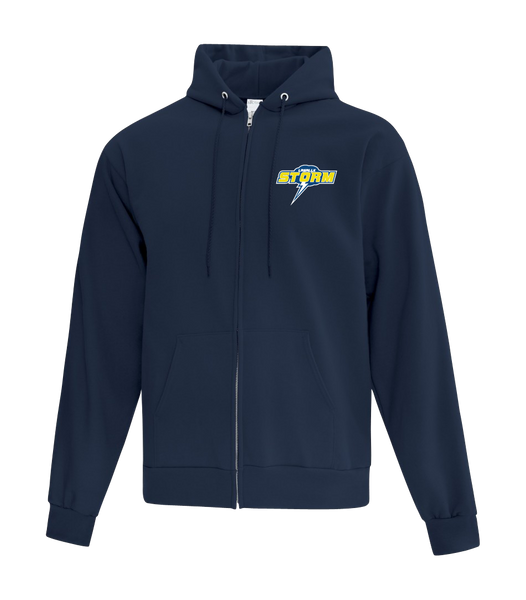 Storm Staff Adult Cotton Full Zip Hooded Sweatshirt with Left Chest Embroidered Logo