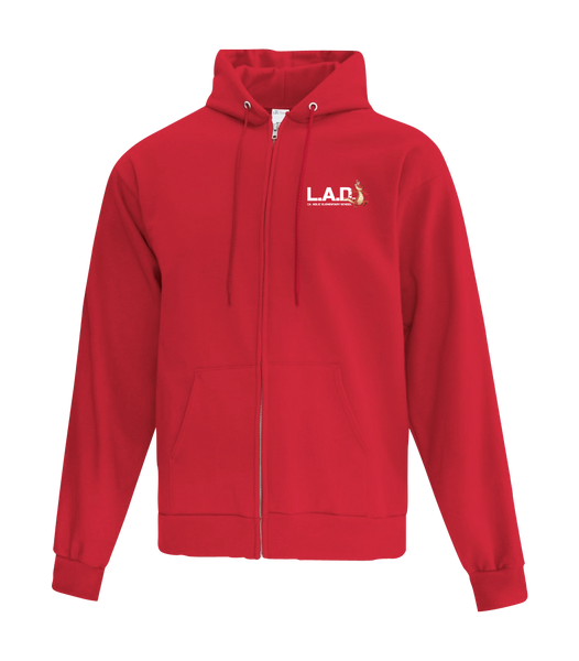 LAD Youth Cotton Full Zip Hooded Sweatshirt with Left Chest Embroidered Logo