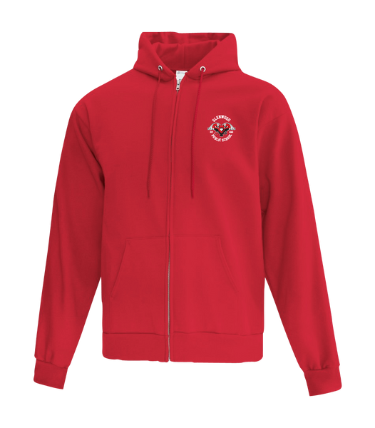 Glenwood Adult Cotton Full Zip Hooded Sweatshirt with Left Chest Embroidered Logo