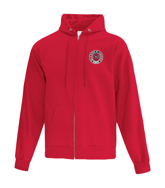 Belle River Jr Canadiens Adult Cotton Full Zip Hooded Sweatshirt with Left Chest Embroidered Logo