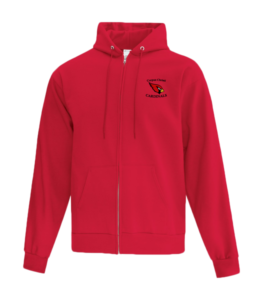 UNIFORM Corpus Christi Adult Cotton Full Zip Hooded Sweatshirt with Left Chest Embroidered logo