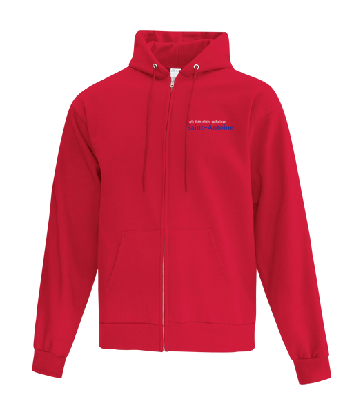 Saint-Antoine Adult Cotton Full Zip Hooded Sweatshirt with Left Chest Embroidered Logo