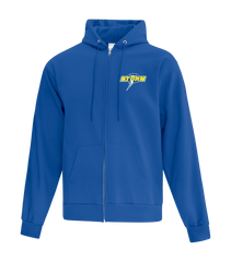 Storm Staff Adult Cotton Full Zip Hooded Sweatshirt with Left Chest Embroidered Logo