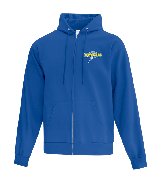 Storm Cotton Full Zip Hooded Sweatshirt with Left Chest Embroidered Logo YOUTH