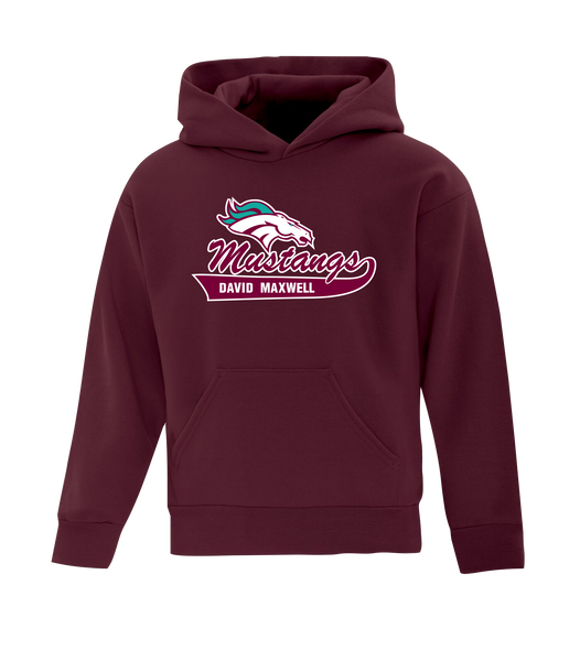 Mustangs Youth Cotton Pull Over Hooded Sweatshirt with Embroidered Logo