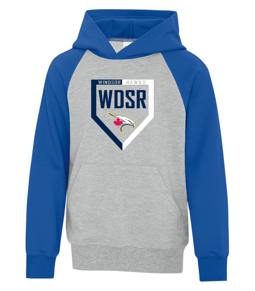 WDSR Youth Cotton Hooded Two-tone Sweatshirt with Printed Logo