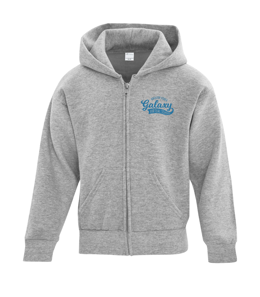 Galaxy Youth Cotton Full Zip Hooded Sweatshirt with Personalized Lower Back