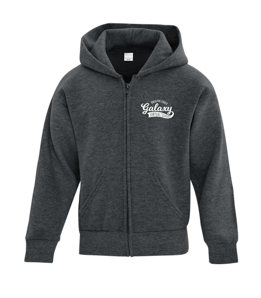 Galaxy Youth Cotton Full Zip Hooded Sweatshirt with Left Chest Embroidered logo