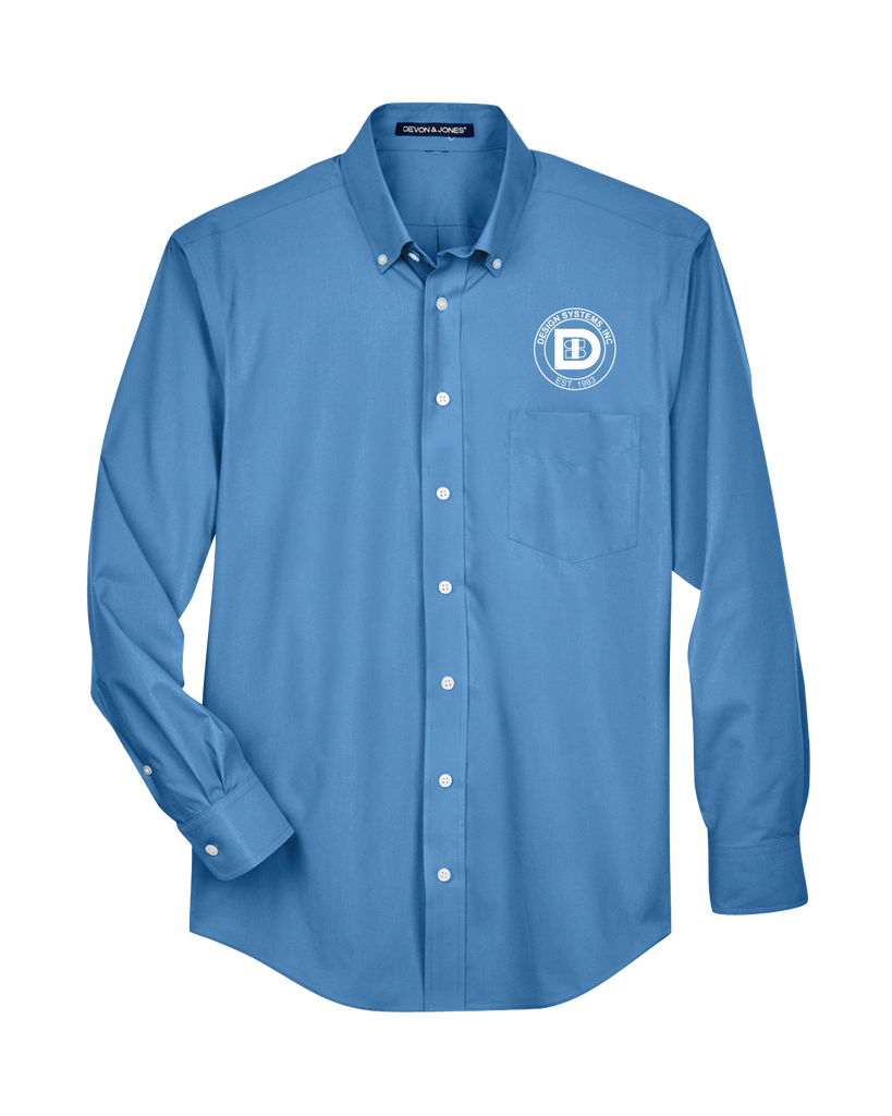 Design Systems Inc. Badge Solid Broadcloth Dress Shirt