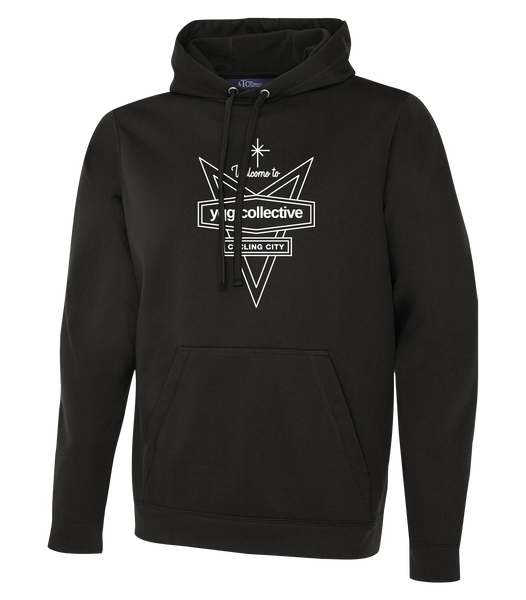 Welcome to YQG Collective Adult Dri-Fit Hoodie With Printed Logo