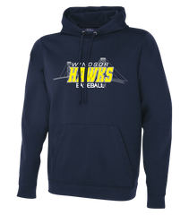 Windsor Hawks Baseball Adult Dri-Fit Hoodie With Printed Logo