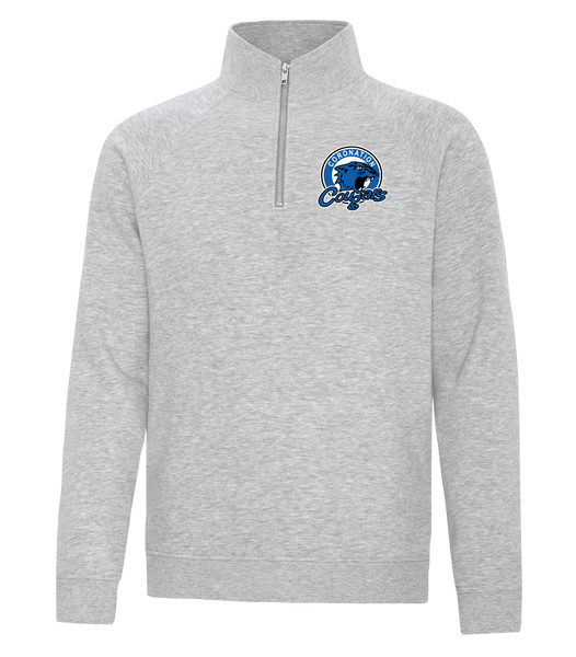 Cougars Staff Adult Vintage 1/4 Zip Sweatshirt with Embroidered Logo