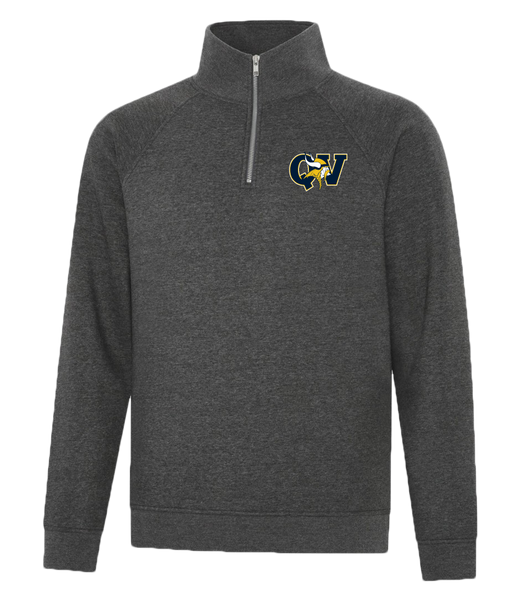 Queen Victoria Adult Vintage 1/4 Zip Sweatshirt with Embroidered Logo