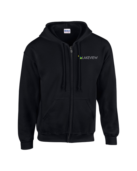 Lakeview Adult Full-Zip Hooded Sweatshirt with Embroidered Logo