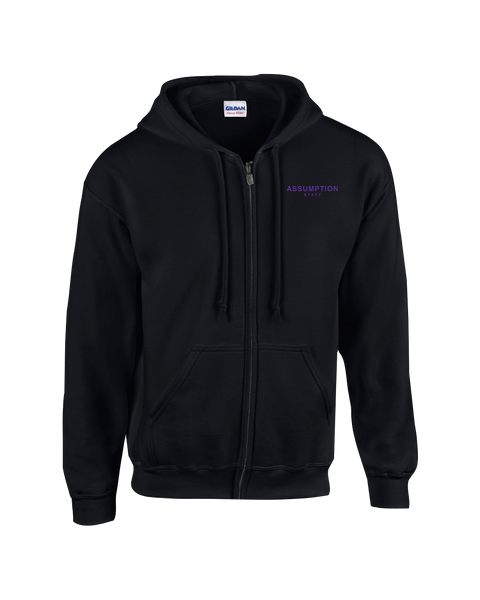 Assumption Staff Adult Cotton Full Zip Hooded Sweatshirt with Left Chest Embroidered Logo
