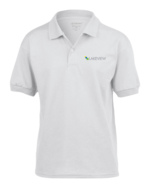 Lakeview Adult White Performance Polo with Embroidered Logo