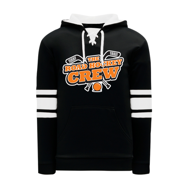 The Road Hockey Crew Adult Stripe Lace Hoodie with Full Colour Logo