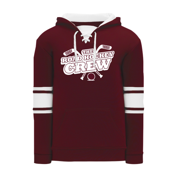 The Road Hockey Crew Youth Stripe Lace Hoodie with One Colour Logo