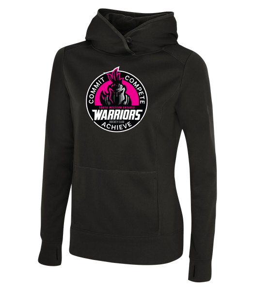 SWO Warriors Pink Badge Dri-Fit Hoodie With Printed Logo