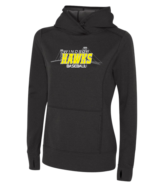 Windsor Hawks Baseball Ladies Dri-Fit Hoodie With Printed Logo