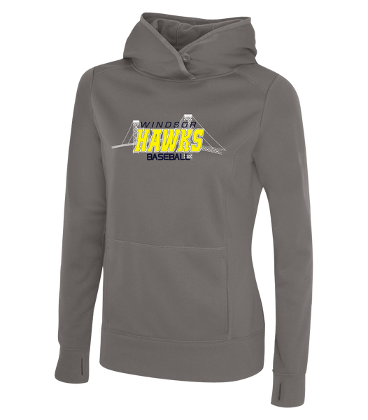 Windsor Hawks Baseball Ladies Dri-Fit Hoodie With Printed Logo