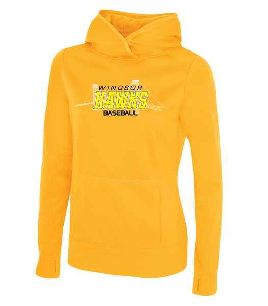 Windsor Hawks Baseball Ladies Dri-Fit Hoodie With Printed Logo