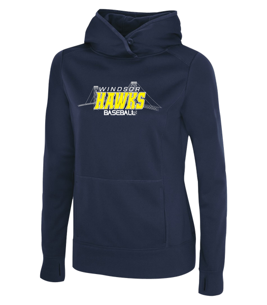 Windsor Hawks Baseball Ladies Dri-Fit Hoodie With Printed Logo