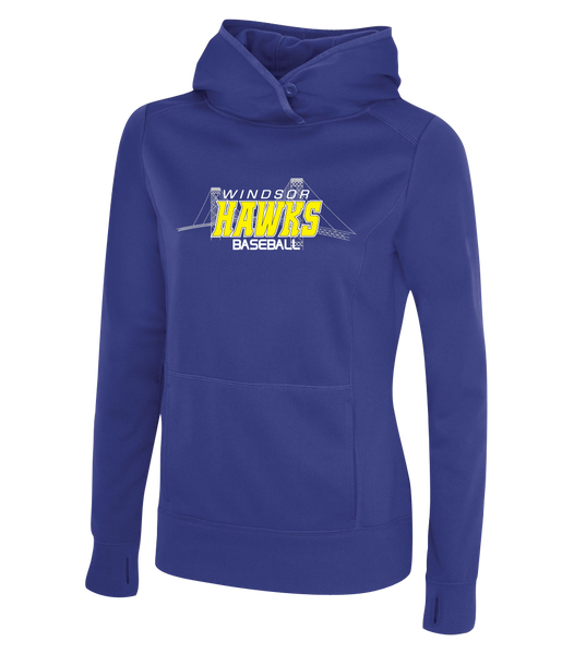 Windsor Hawks Baseball Ladies Dri-Fit Hoodie With Printed Logo